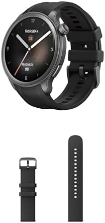 Bundle of Amazfit Balance Smart Watch (Black) + 22mm Soft Silicone Strap (Black)